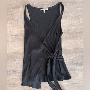 Express Black Wrap Tank Top